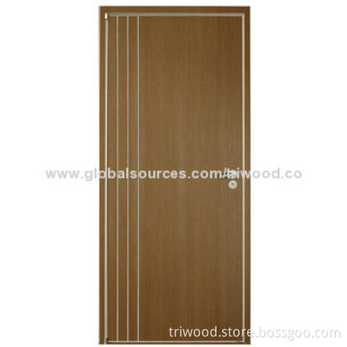 Flush Door with Timber Core, Natural Wood Veneer and Eco-friendly Stain and Varnish